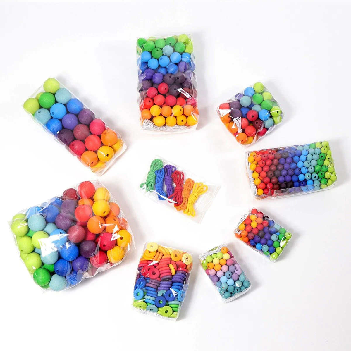Grimm's Wooden Beads Rainbow - 36 Pieces, 30mm - Image 9