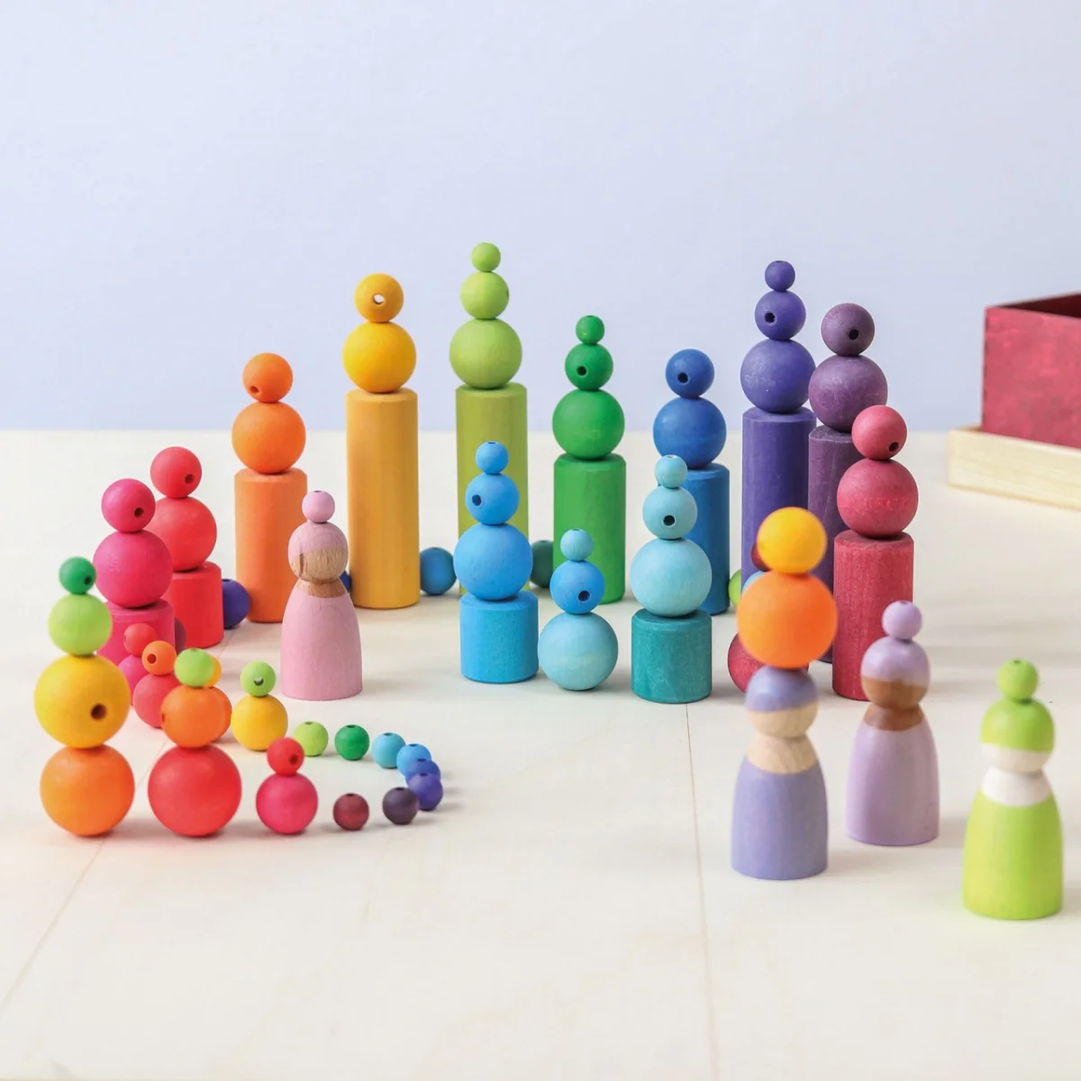 Grimm's Wooden Beads Rainbow - 96 Pieces, 30mm - Image 4