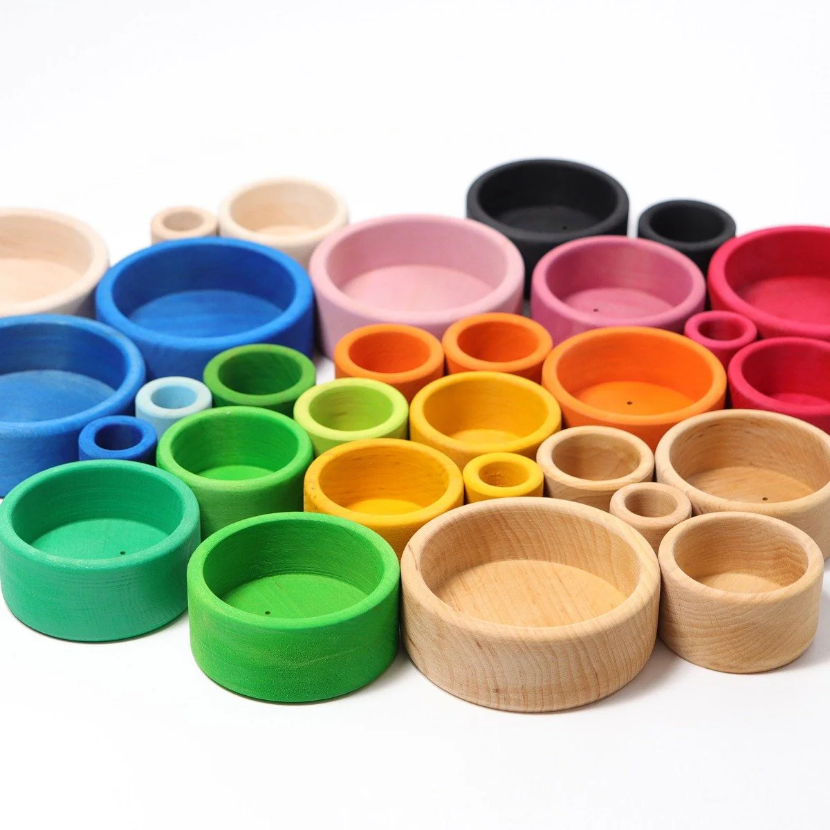 Grimm's Stacking Bowls - Rainbow Outside Blue - Image 10