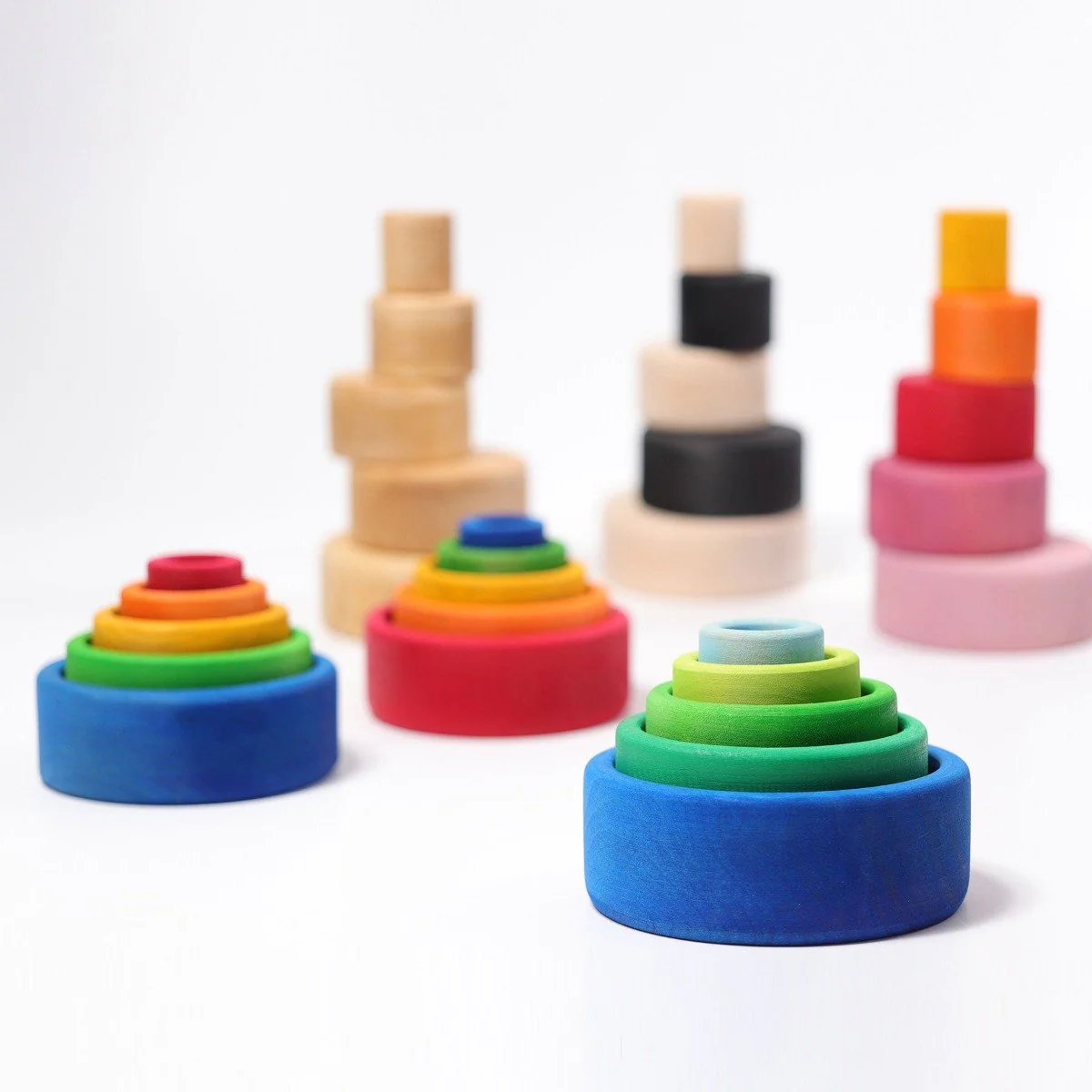 Grimm's Stacking Bowls - Rainbow Outside Red - Image 10