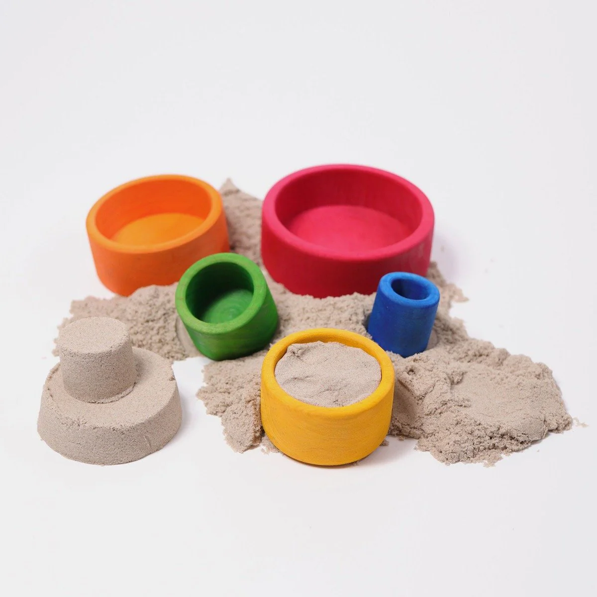 Grimm's Stacking Bowls - Rainbow Outside Red - Image 3
