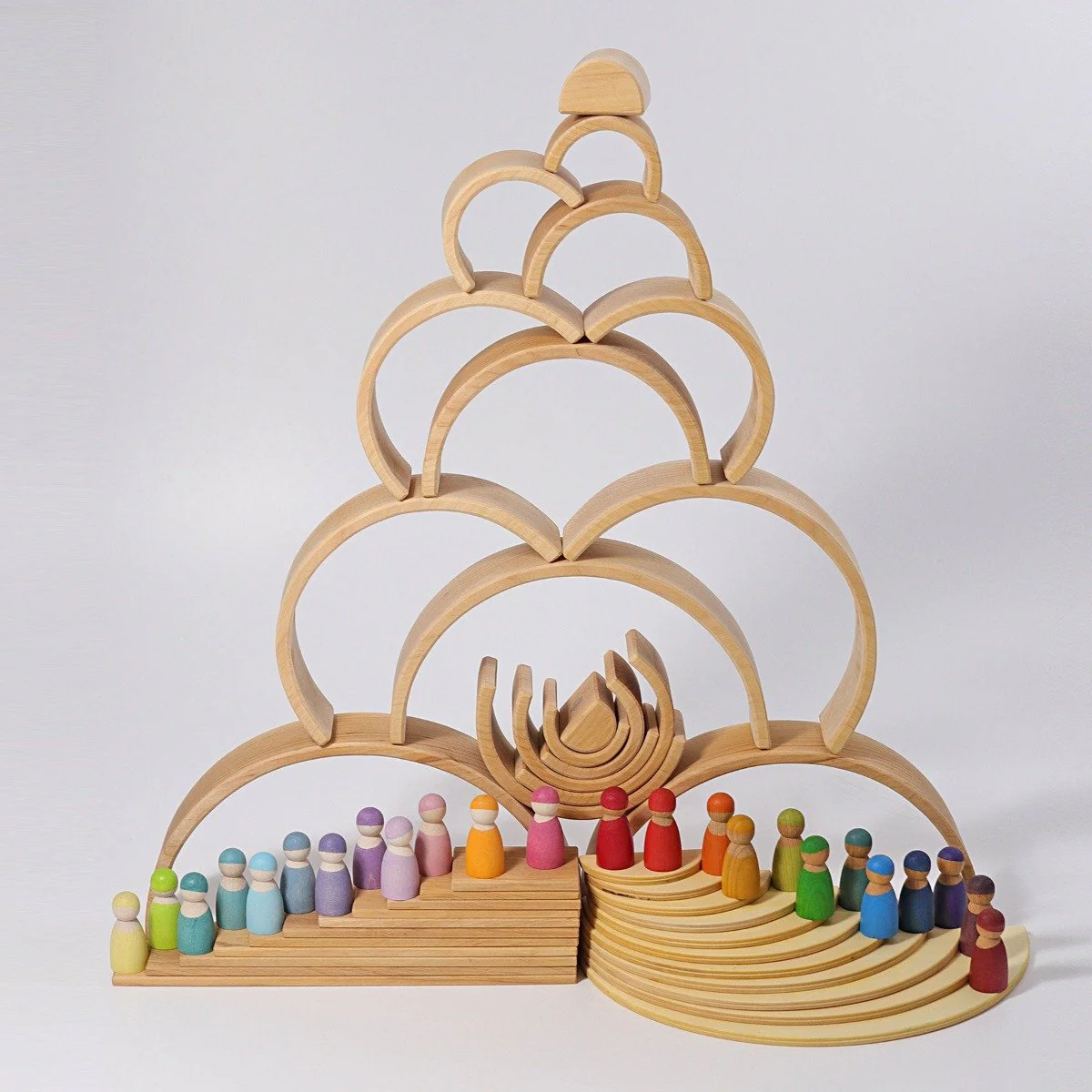 Grimm's Rainbow Natural Tunnel Large 12 Pieces - Image 12