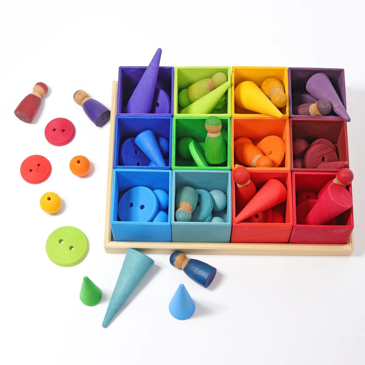 Grimm's Sorting Boxes Rainbow 12 Pieces - Image 3