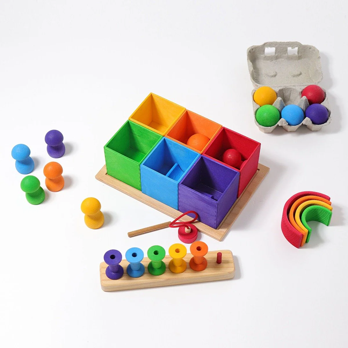 Grimm's Sorting Boxes Rainbow 6 Pieces - Image 3